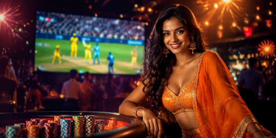 Fan cheering during a live cricket match in India